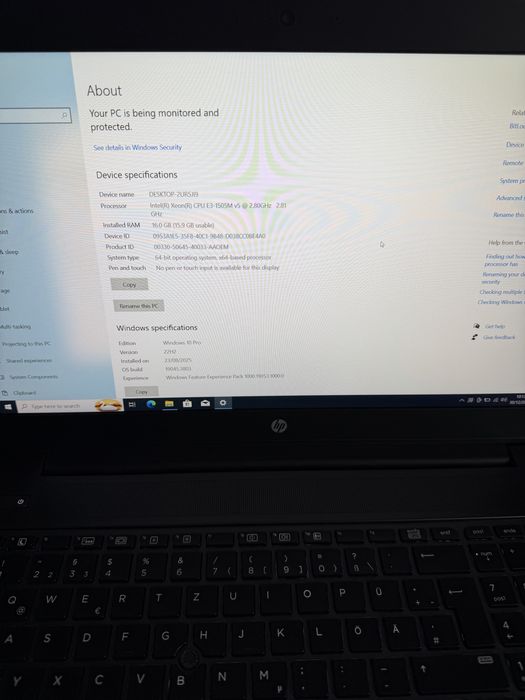 Vand Laptop HP Zbook 15 G3