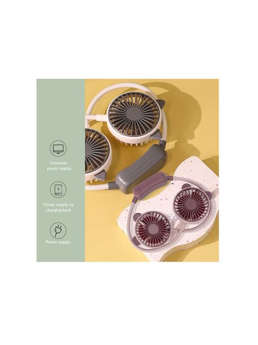 Портативный мини вентилятор на шею аккумуляторный USB.vl2