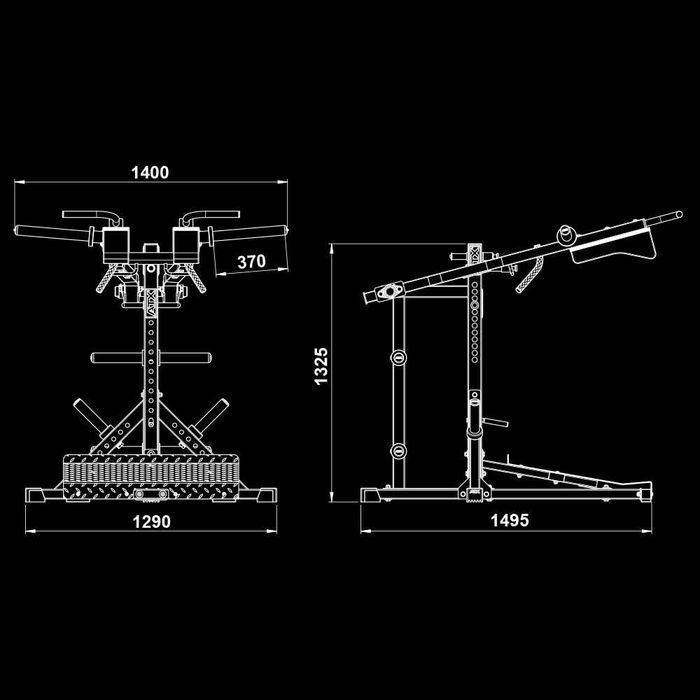Раменна Преса Lever Arm / Комбиниран Фитнес Уред за Клек / Трапец / Viking Press