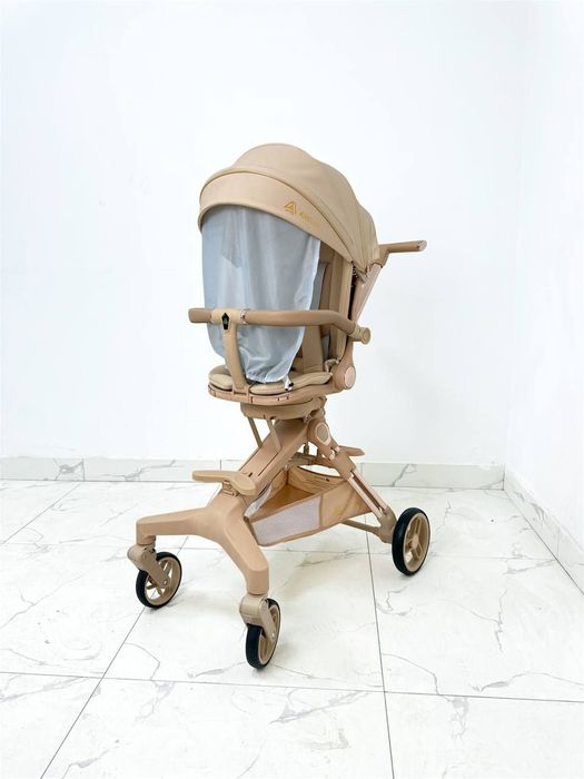 Premium bolalar aravachasi AXELUS beige + gold