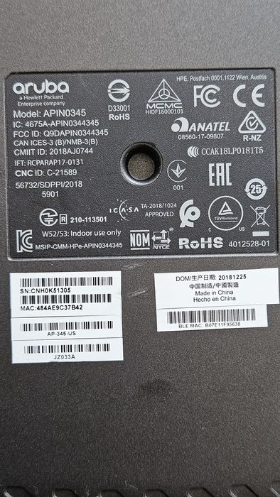 Aruba Wireless Access Point Apin0345 AP345