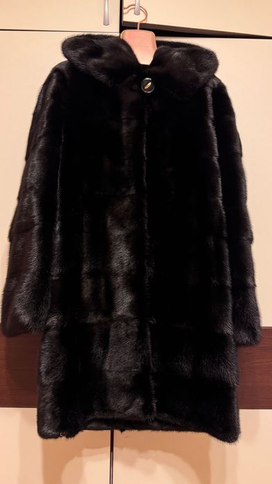 #79 Палто от норка 3 в 1.Визон.Яке от норка.Естествена кожа с косъм.