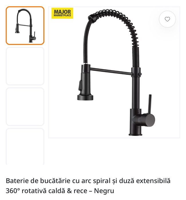 Baterie chiuvetă reversibilă/pull over/cap mobil