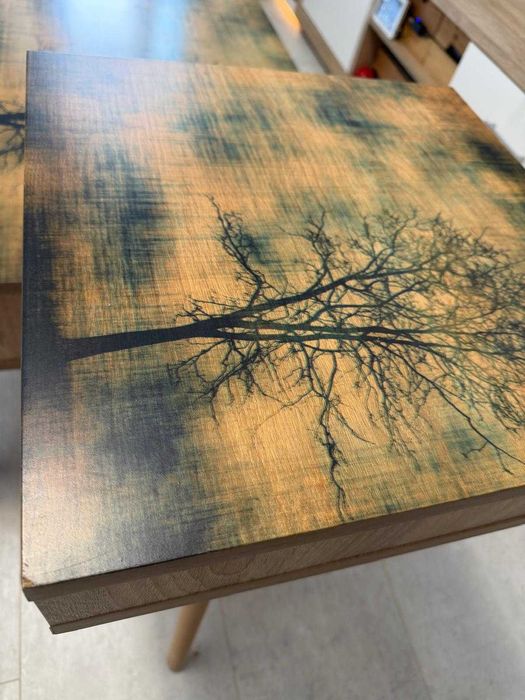 Masa de cafea East Lake, Nancy Homestore, Lemn, 60x110x45 cm, Maro/Verde