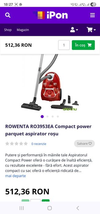 Vând Aspirator ROWERTA compact power