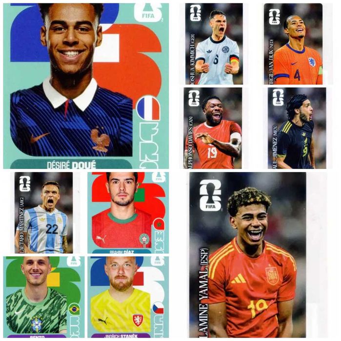 Стикери на Панини Евро 2012, 2016, FIFA World Cup 2018, 2026, Шампионска лига 2001/2002