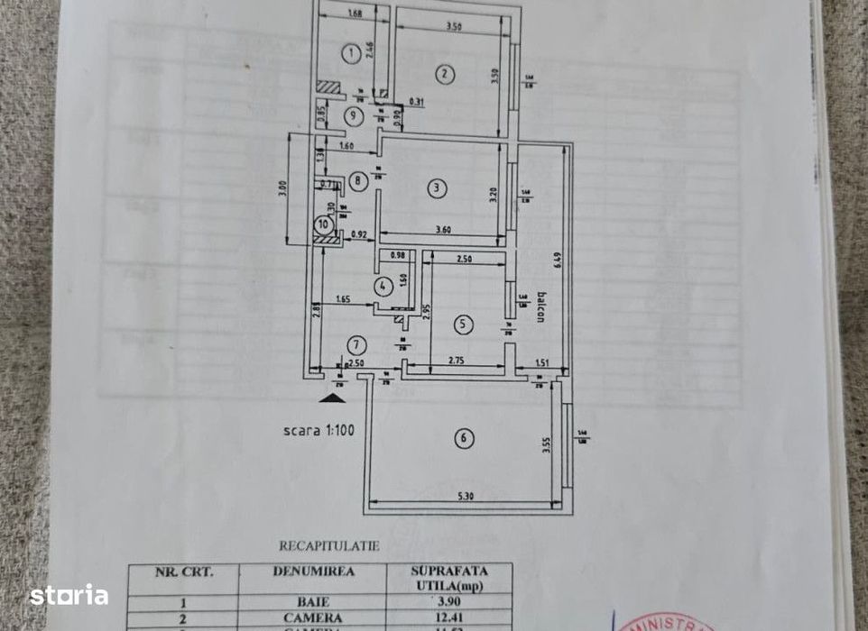 Apartament  3 camere Cug , 70 metri, etaj 4 Cod:161767