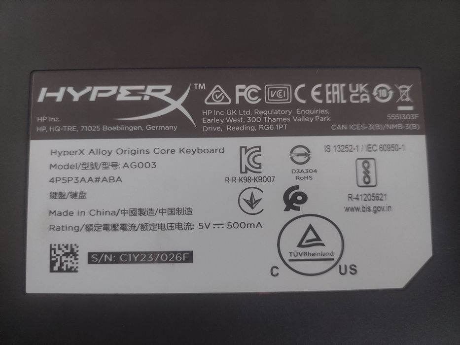 Клавиатура HyperX Alloy origins core в отличном состоянии
