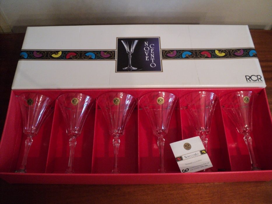 SUPERBE!!! Pahare Royal Crystal Rock NOVECENTO Italia, lucrate manual