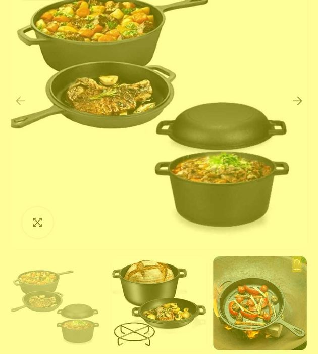 Set oale fontă natur 2 în 1