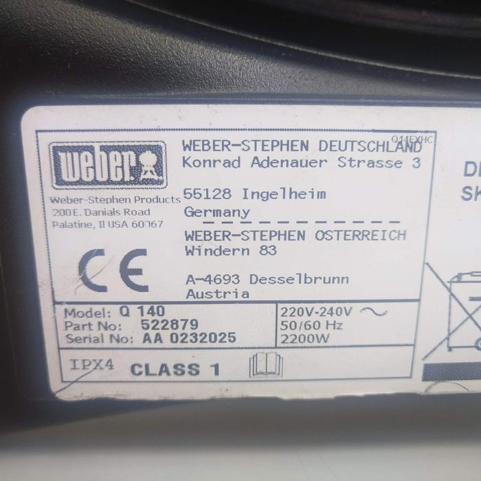 Електрическо барбекю WEBER Q140 мощност 2200W
Масивен корпус от лят алуминий