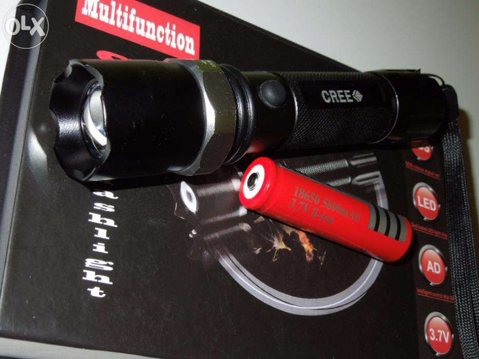 Lanterna metalica cu zoom si Led Cree Q5 acumulator 3.7V OFERTA!