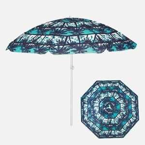 Umbrelă de Plajă Palmieri albatru  cu Protecție UV UPF 50+ – Diametru 180 cm