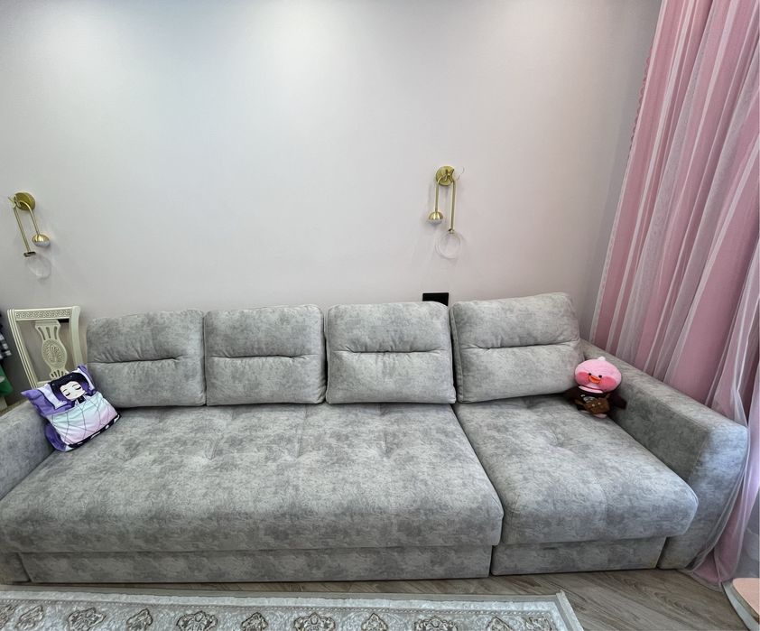 Диван серый б/у длина 3 метра