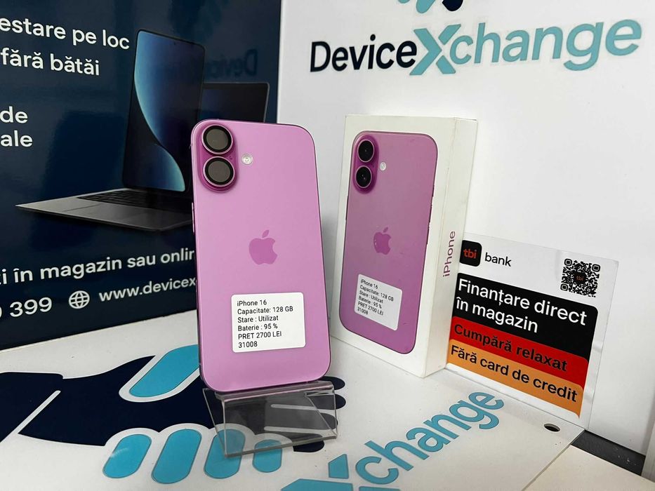 iPhone 16 Pink Roz 128 GB 95% * Garantie *Buy Back * deviceXchange