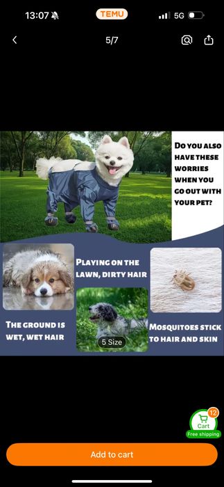 Кучешки велкро космонавт против дъжд и цапане