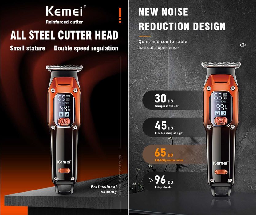 ТОП Машинка-тример за бръснене и подстригване от Kemei с 2 скорости