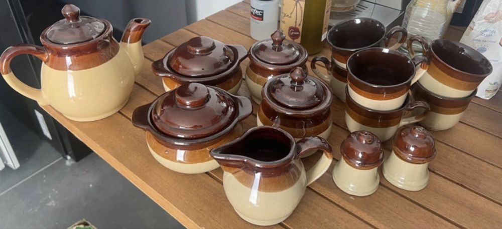 Set din ceramica lucrata manual rustic