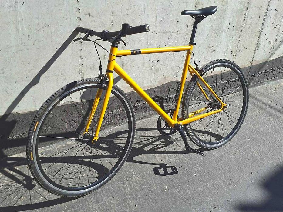 Градски велосипед Elops Single Speed 500, жълт, с ъпгрейди и нови гуми!