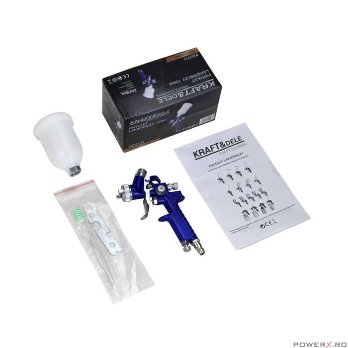 Pistol pentru vopsit pneumatic. duza 0.8 mm HVLP, capacitate 125 ml,