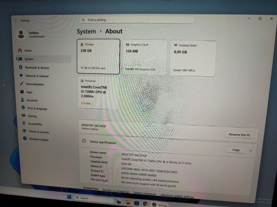 Microsoft Surface 1769 cu touch screen