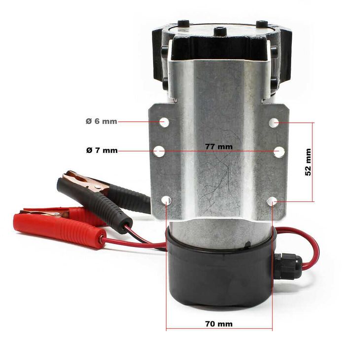 Pompa transfer combustibil 12V cu pistol și furtun - Debit 40L/minut