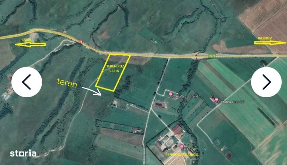 Teren 10.000 mp între Râșnov și Bran – vedere spectaculoasă Bucegi