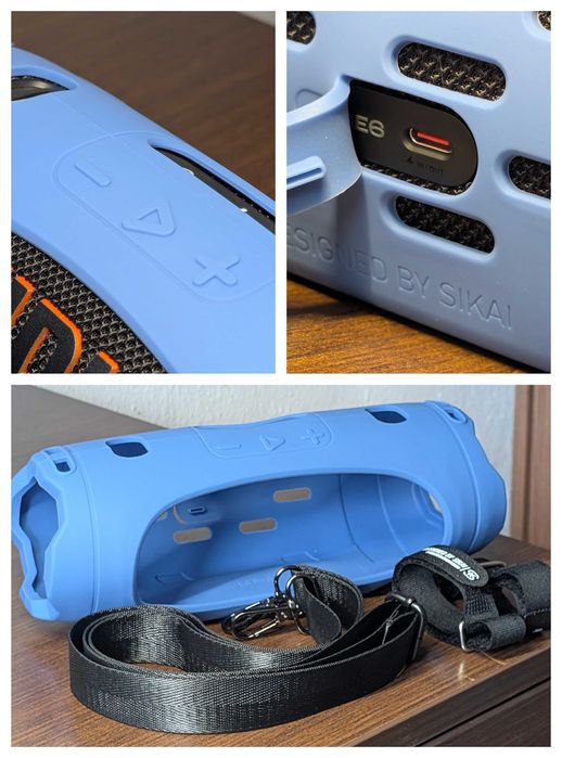 Husa silicon pentru JBL Charge 6 + curea umar + prindere bicicleta