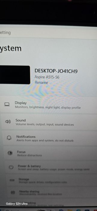 Laptop Aspire 5 A515  generatia 11 i7 ssd  2T  15.4 stare 9/10