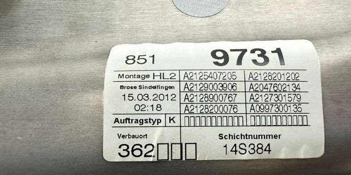 Macara geam stanga spate A2125407205 Mercedes-Benz E-Class W212