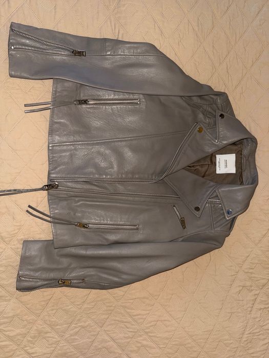 Яке Mango естествена кожа