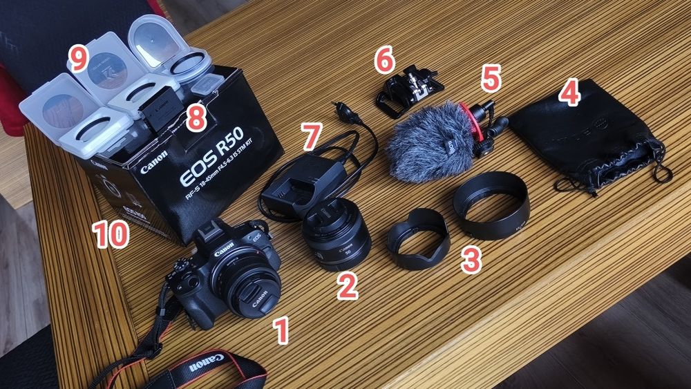 Canon EOS R50 + 2 обектива и други аксесоари