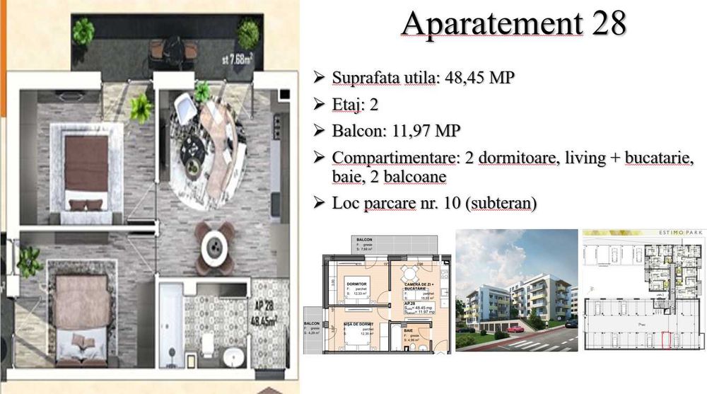 Apartament cu 3 camere - Parcare inclusa l Semifinisat l Complex nou