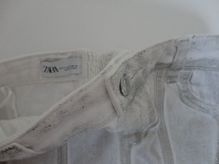 Бял дънков топ zara