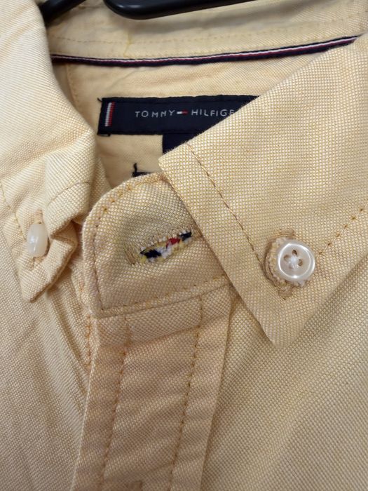 Чисто нова мъжка риза Tommy Hilfiger 80's Two Ply с къс ръкав, жълта, жълт цвят, размер XXL,  дизайнерска