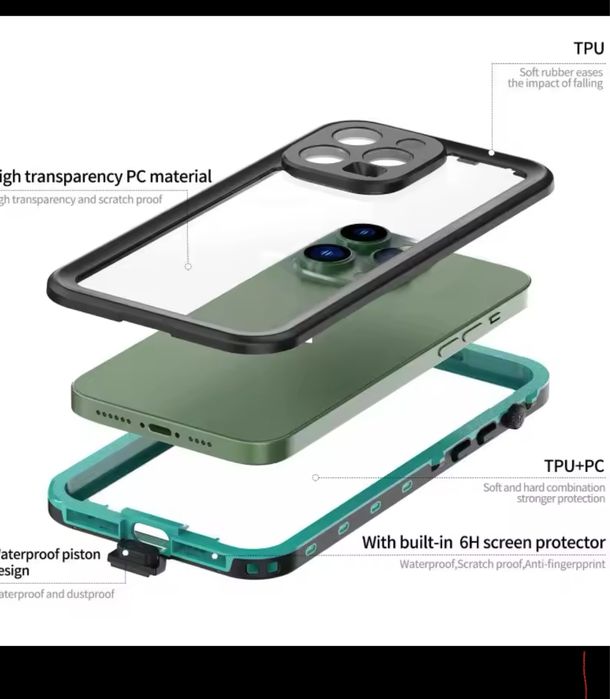 Husa subacvatica waterproof/shockproof iphone 15 pro max