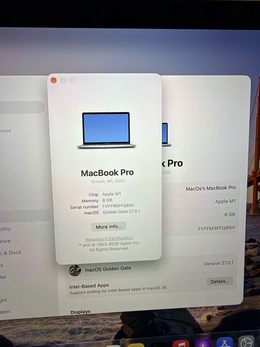 MacBook Pro 13” M1 – 8GB RAM / 512GB SSD – Grad A 94% baterie