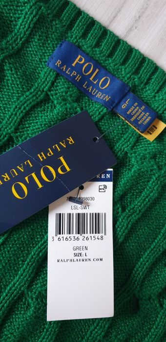 POLO Ralph Lauren Cable Cotton / Knit / L НОВО! ОРИГИНАЛ Мъжки Пуловер