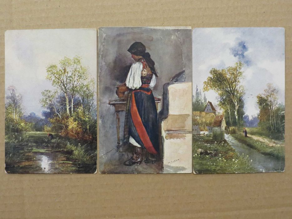 25 de carti postale ilustrate reproduceri picturi 1908-1929