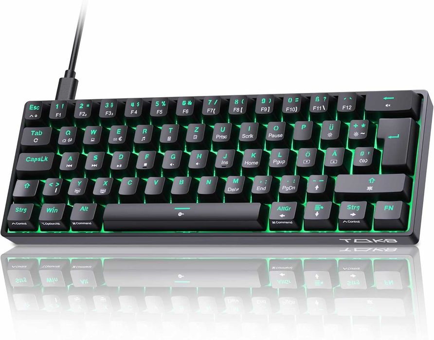 Tastatură mecanică fir gaming TMKB T61SE QWERTZ Red Switch Black