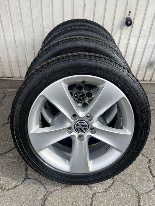 Jante aliaj 5x112mm, anvelope vara 205/50 R17, VW Passat Golf 5/6/7/8, CC, Touran Caddy Audi A3, Anvelope noi!!