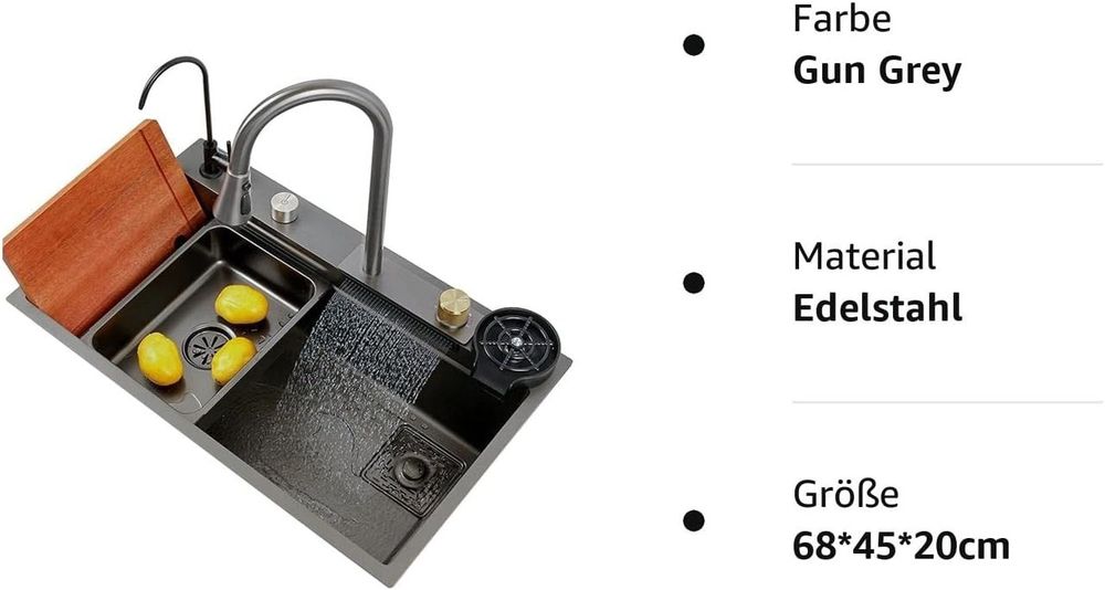 Луксозна кухненска мивка с нано покритие и смарт функции - НОВА