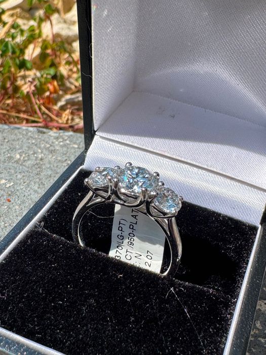 Inele cu diamant, aur 18k si platina 950