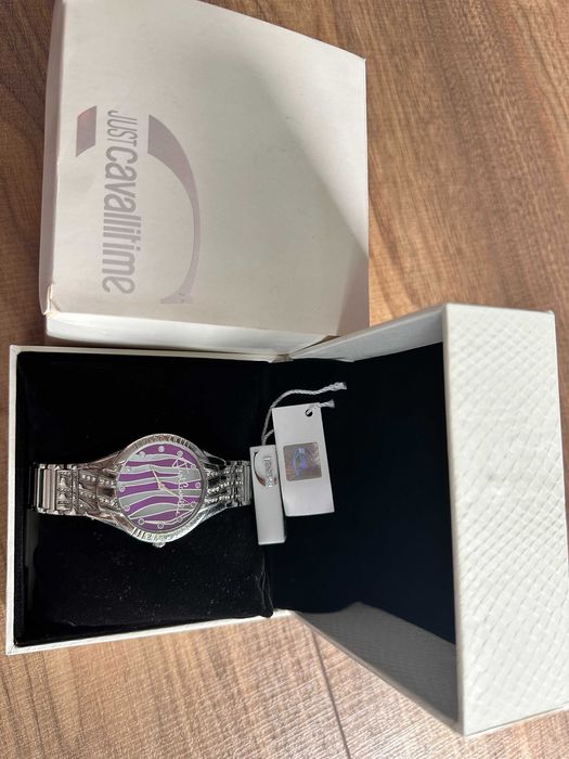 Ceas Just Cavalli dama, argintiu full box