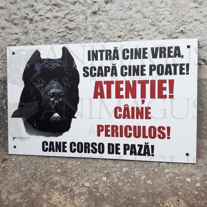 Placa Avertizare Caine Rau Periculos Cane Corso
