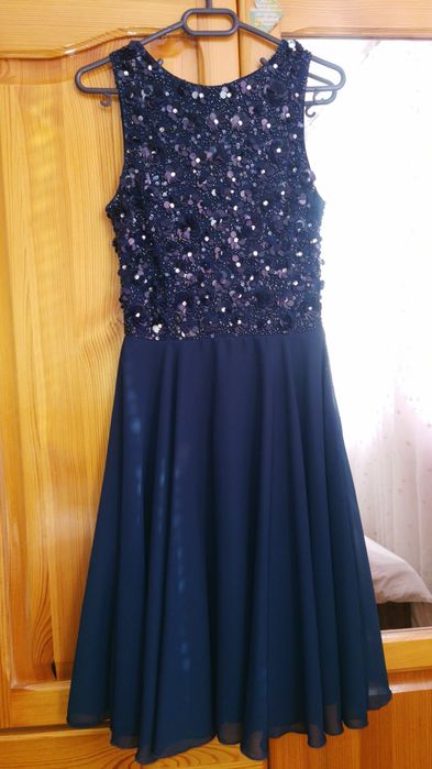 Стилна синя рокля