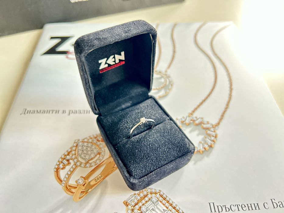 Пръстен бяло злато с диамант от ZEN Diamond