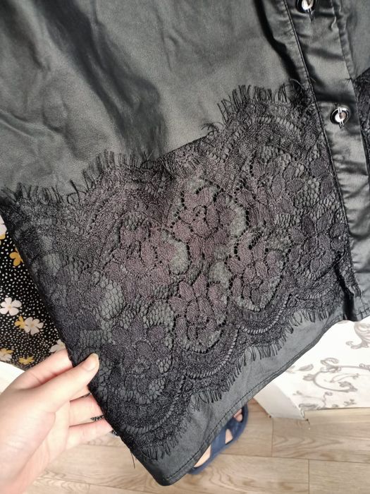 Чёрное кожаное платье