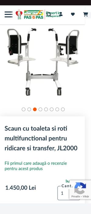 Vand scaun cu toaleta si roti multifunctional