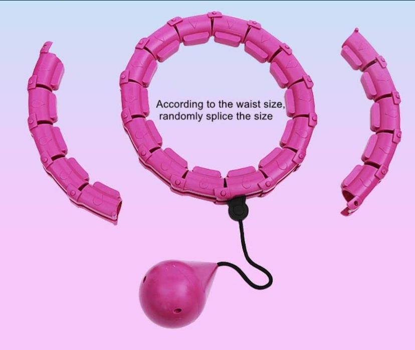 Фитнес обръч розов Hula Hoop утежнен, за отслабване